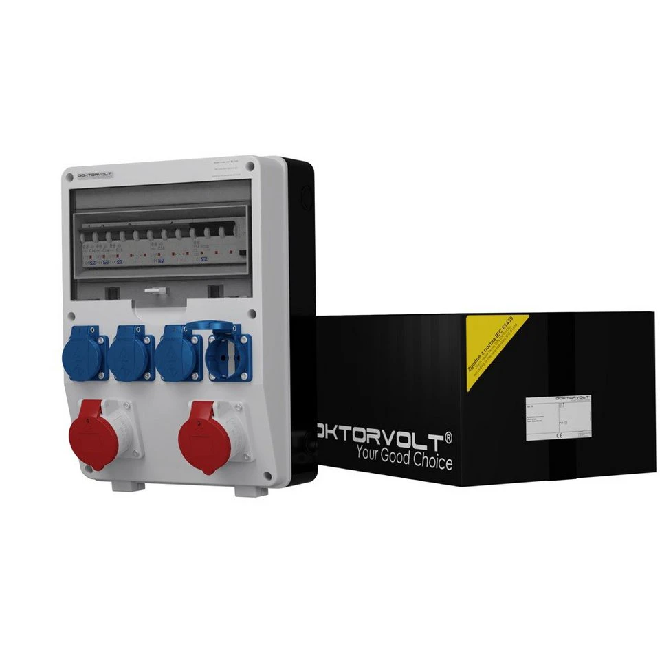 Doktorvolt Stromverteiler TD-S/FI 2x16A 4x230V Mennekes IP44