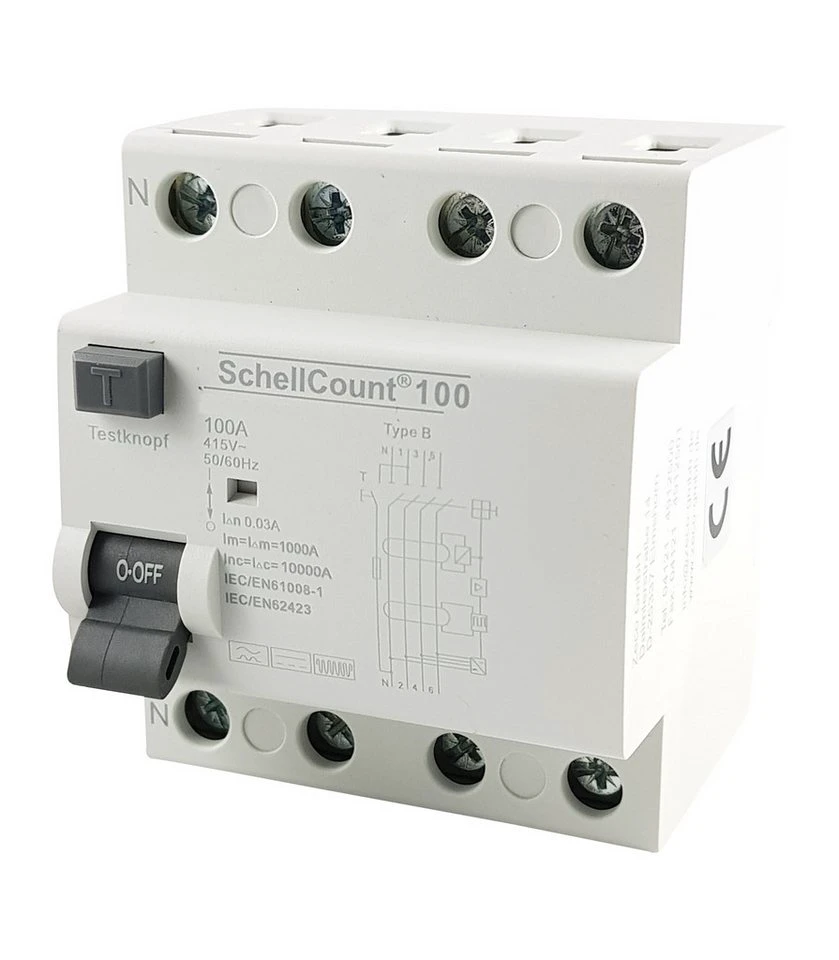 SchellCount FI/RCD Schutzschalter SchellCount100 Typ B 100A 30mA 4-polig
