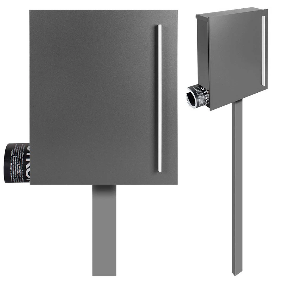 MOCAVI Standbriefkasten SBox 110b grau-aluminium RAL 9007 zum Einbetonieren
