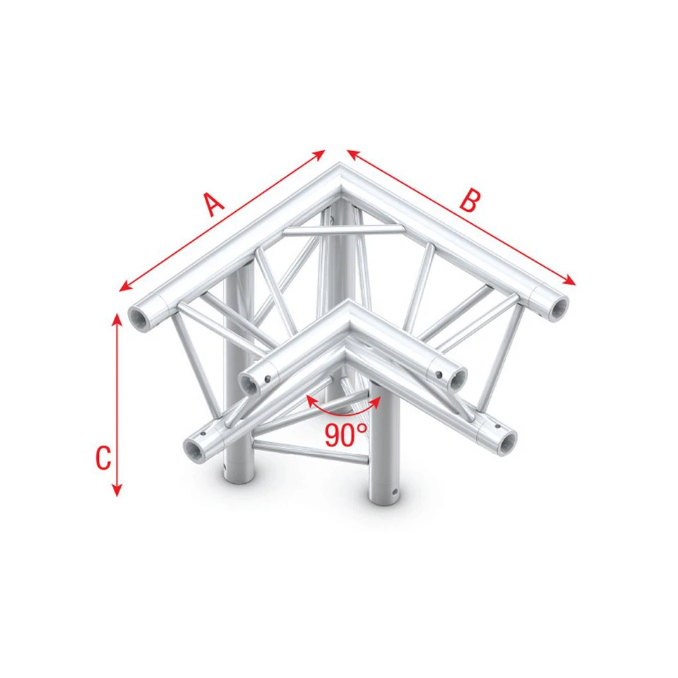 MILOS Rahmentraverse Deco-22 Triangle truss ALM34 90° Ecke links unten