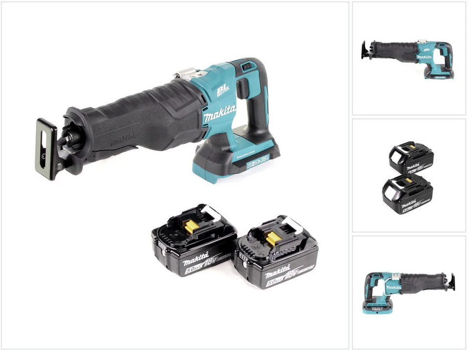 Makita Reciprosäge DJR 360 T Akku 36V (2x18V) Brushless Säbelsäge 2x 5,0 Ah