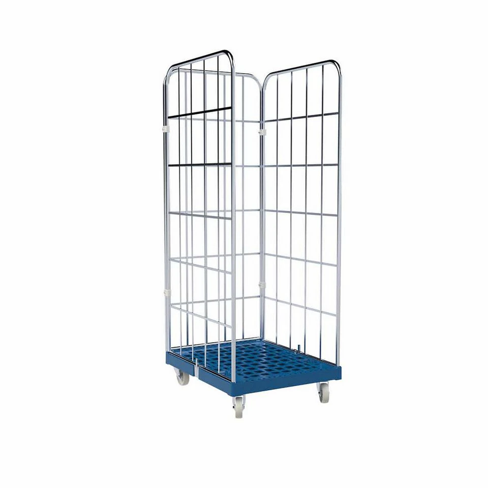 OSWALD Transportgeräte Rollbehälter Euronorm 3-seitig 682 x 825 x 1.830 mm 500 kg Blau