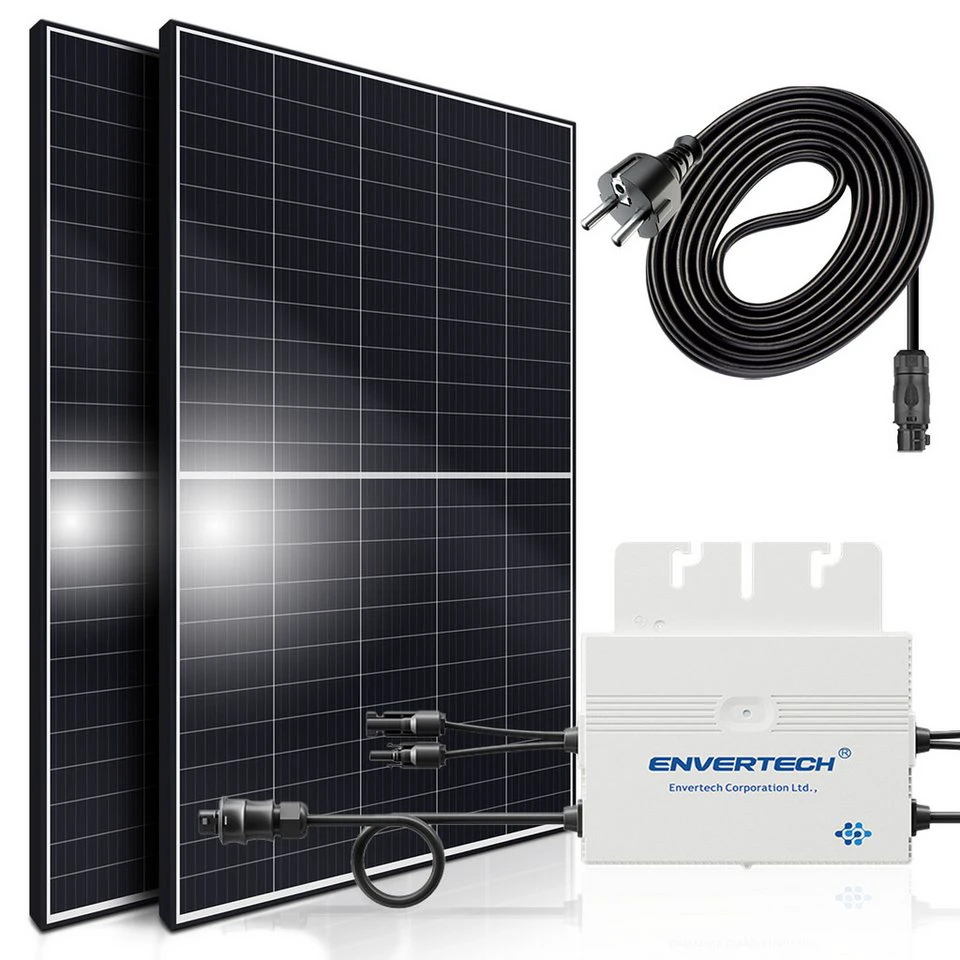 SUNNIVA Solaranlage 830/600W Balkonkraftwerk 600 W monokristallin 2x 415W Solarmodule Envertech EVT560