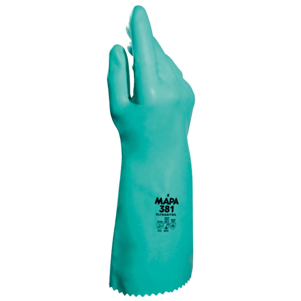 Mapa STANSOLV AK-22 381 Handschuhe Nitril grün mit Profil 72er Pack