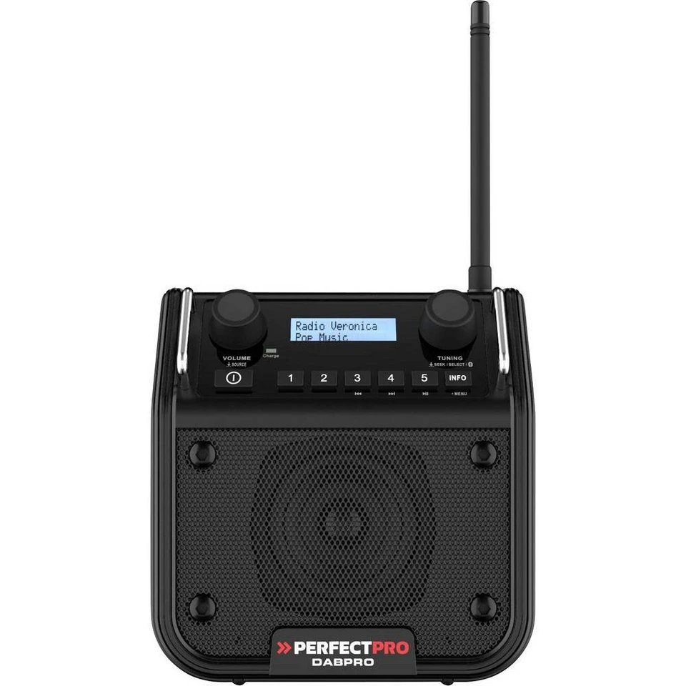 PerfectPro DPR2 Baustellenradio DAB+ Bluetooth stoßfest spritzwassergeschützt staubdicht