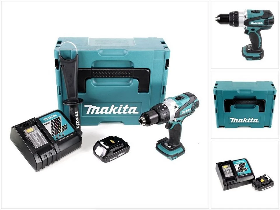 Makita Akku-Bohrschrauber DDF 458 18 V 91 Nm mit 2,0 Ah Akku