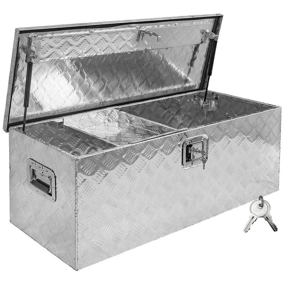 Trucky Truckbox D160 Anhänger-Deichselbox Set mit Einhängefach Aluminium
