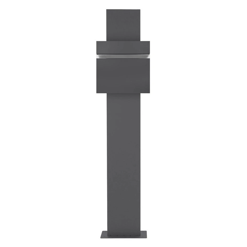ML-DESIGN Standbriefkasten mit Zeitungsfach Anthrazit 170 cm inklusive Standfuß