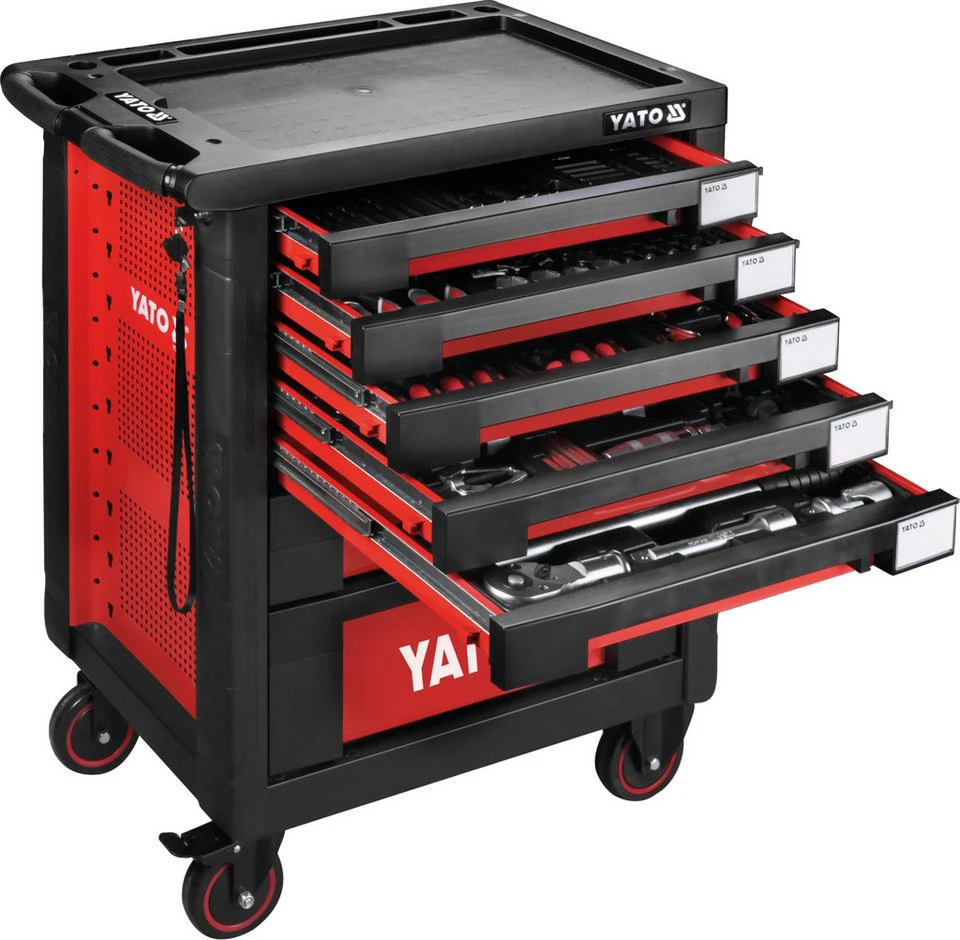 Yato Werkstattwagen 958x766x465 mm mit 165-teiligem Werkzeug, stabil
