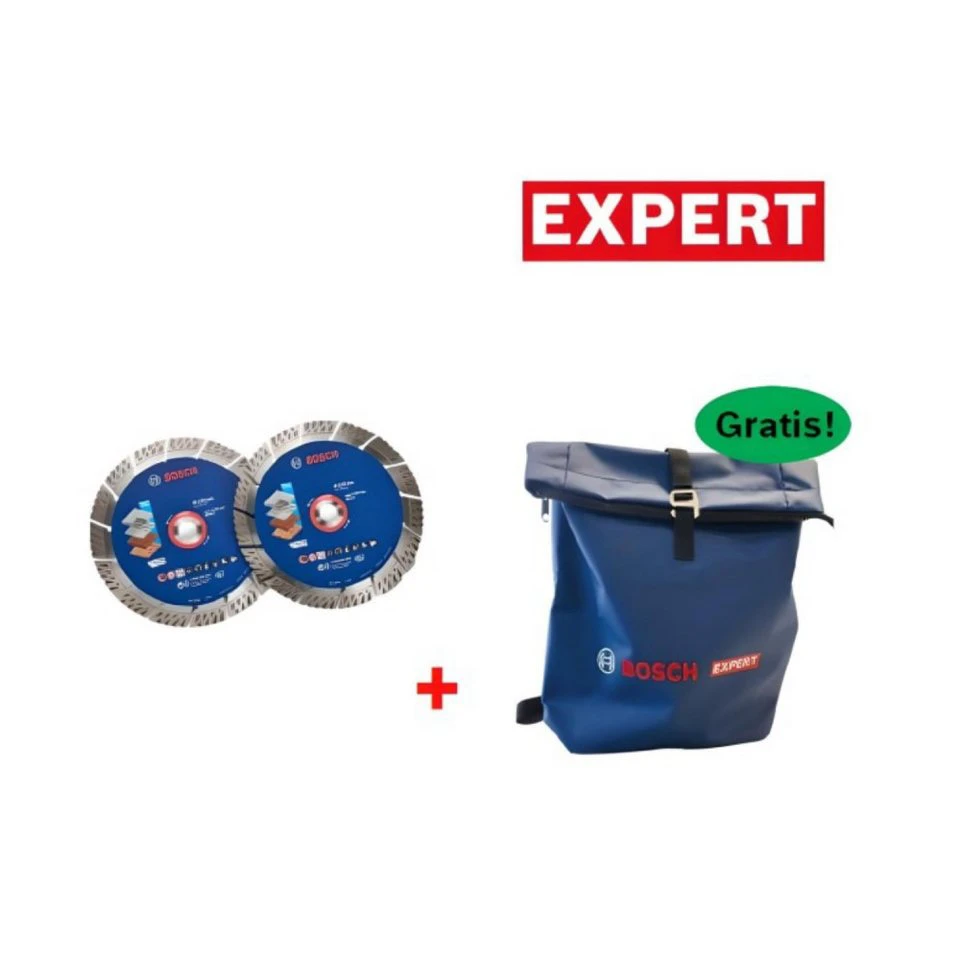 BOSCH MultiMaterial Diamant-TS Set mit Expert Rucksack Werkzeugset
