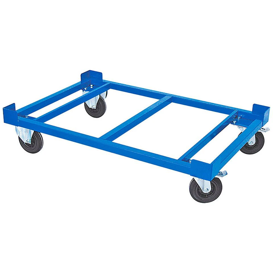 BRB-Lagertechnik Transportwagen Fahrgestell für Paletten Gitterboxen Behälter 1220x820x330 mm Blau RAL 5010
