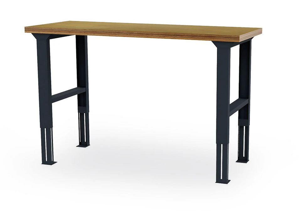 Simplaflex Werkbank Arbeitstisch höhenverstellbar 1500 x 600 mm Buche-Multiplex RAL 7016