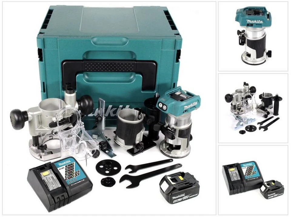 Makita DRT 50 Multifunktionsfräse 18 V Li-Ion Akku Brushless mit Oberfräsenmodul