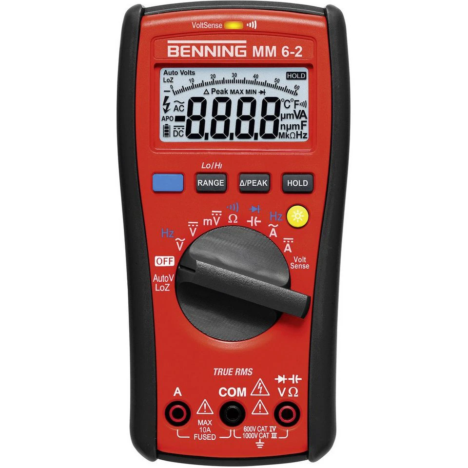Benning Spannungsprüfer MM 6-2 Digitalmultimeter True RMS LoZ CAT III 1000 V CAT IV 600 V