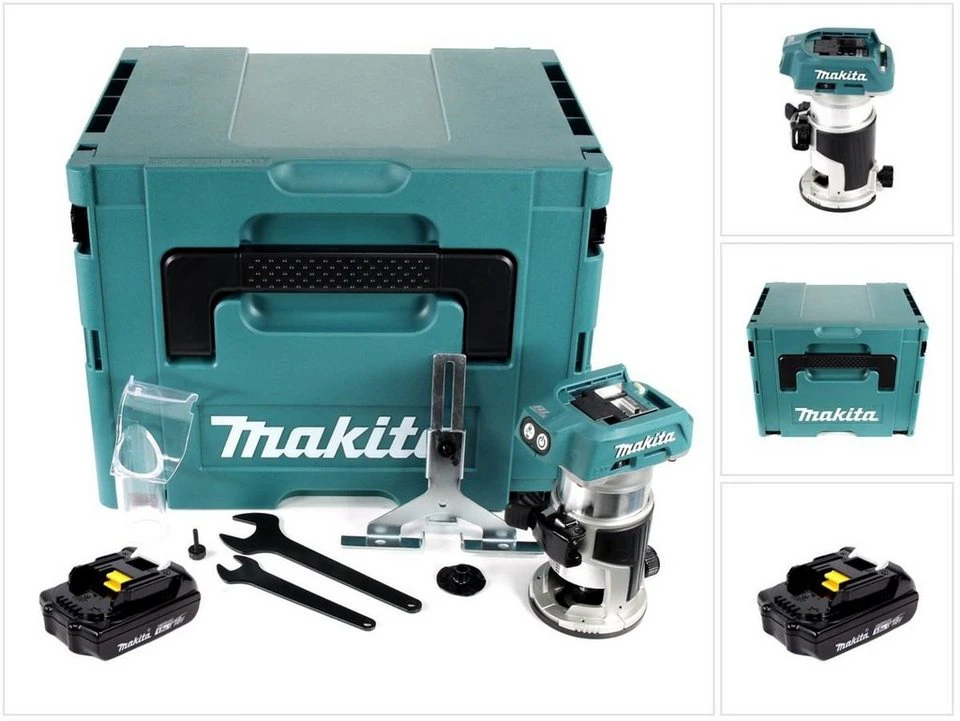 Makita DRT 50 Akku-Kantenfräse 18 V bürstenlos 1,5 Ah Akku MAKPAC 4