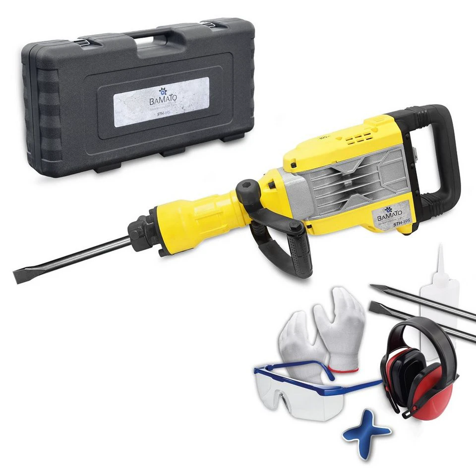 BAMATO Abbruchhammer STH-195 50 Joule 1700 W 230V Spitzmeißel Flachmeißel