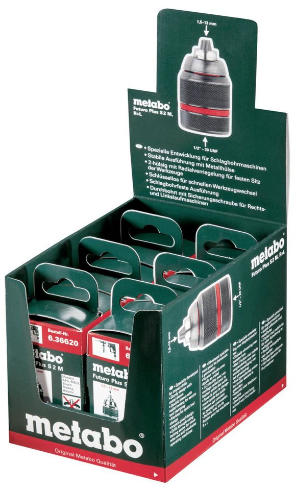 Metabo Werkzeugeinsatz Bohrfutterdisplay Futuro Plus S2M 6 Stück 13 mm 1/2"