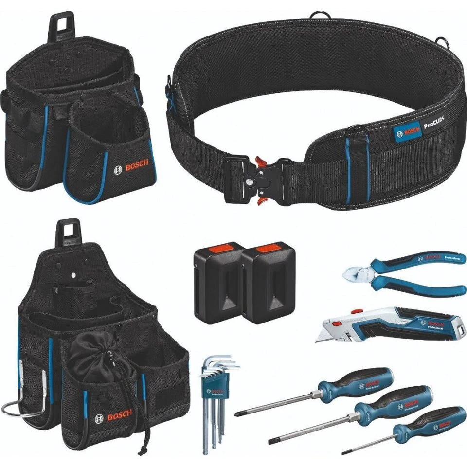BOSCH Werkzeuggürtel & Handwerkzeug-Set Professional schwarz 14-teilig 1000D-Polyester