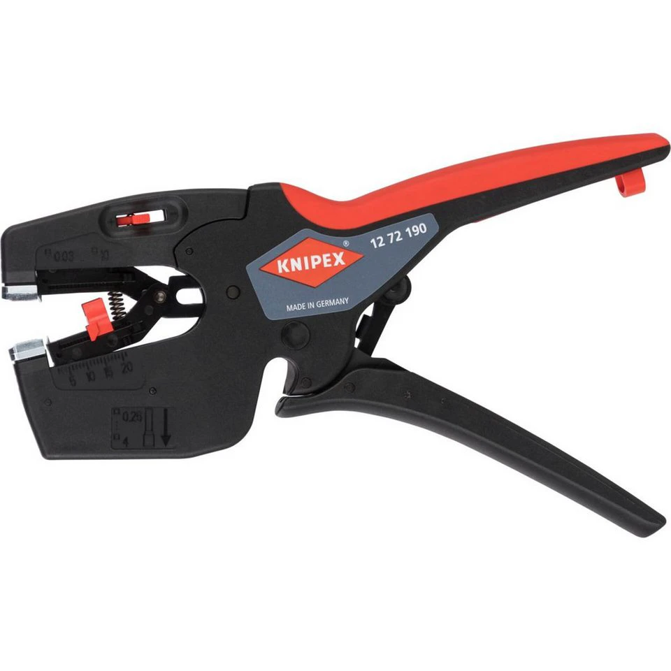 Knipex NexStrip Elektriker-Multiwerkzeug 12 72 190 SB Abisolierzange mit Crimpfunktion
