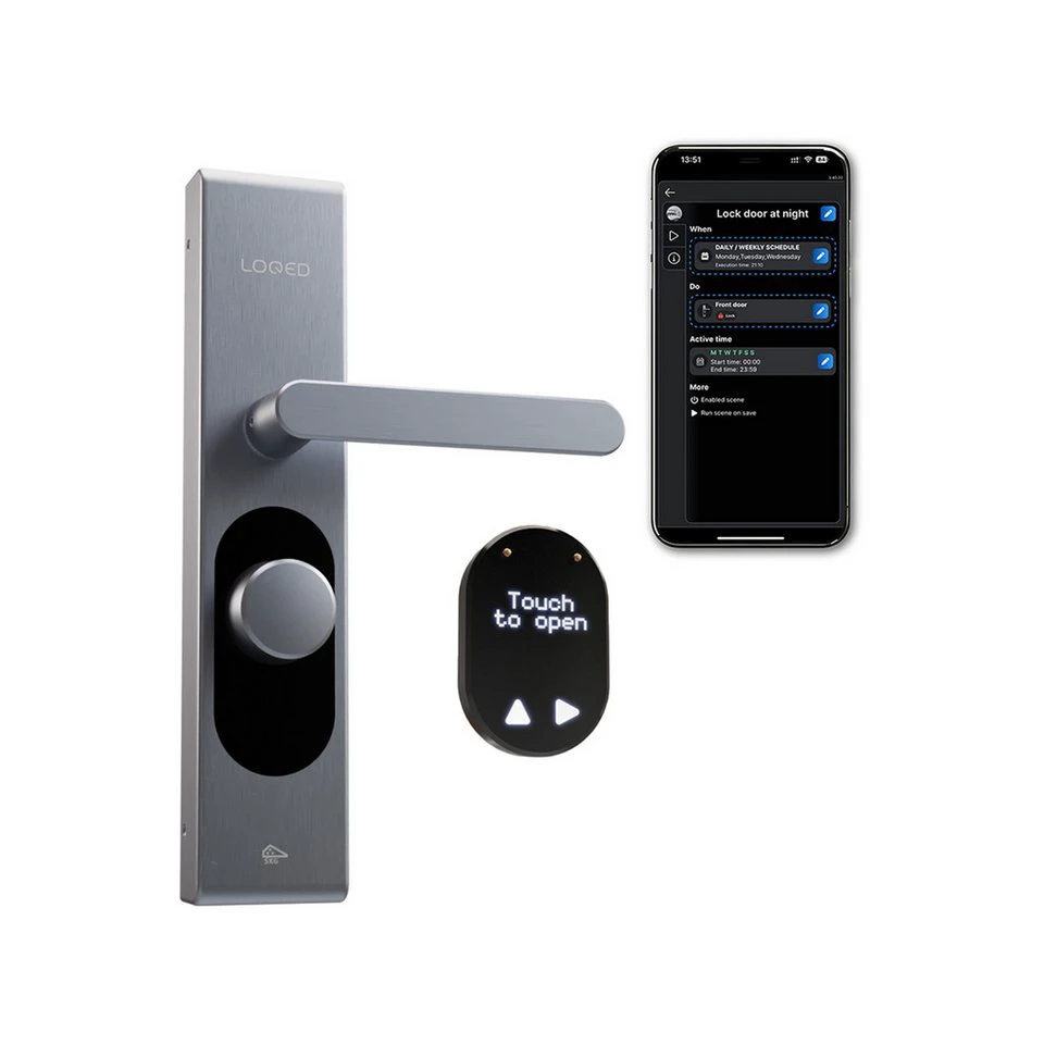 Shelly LOQED Touch Smart Lock Black Edition schlüssellos mit PIN Bluetooth Wi-Fi