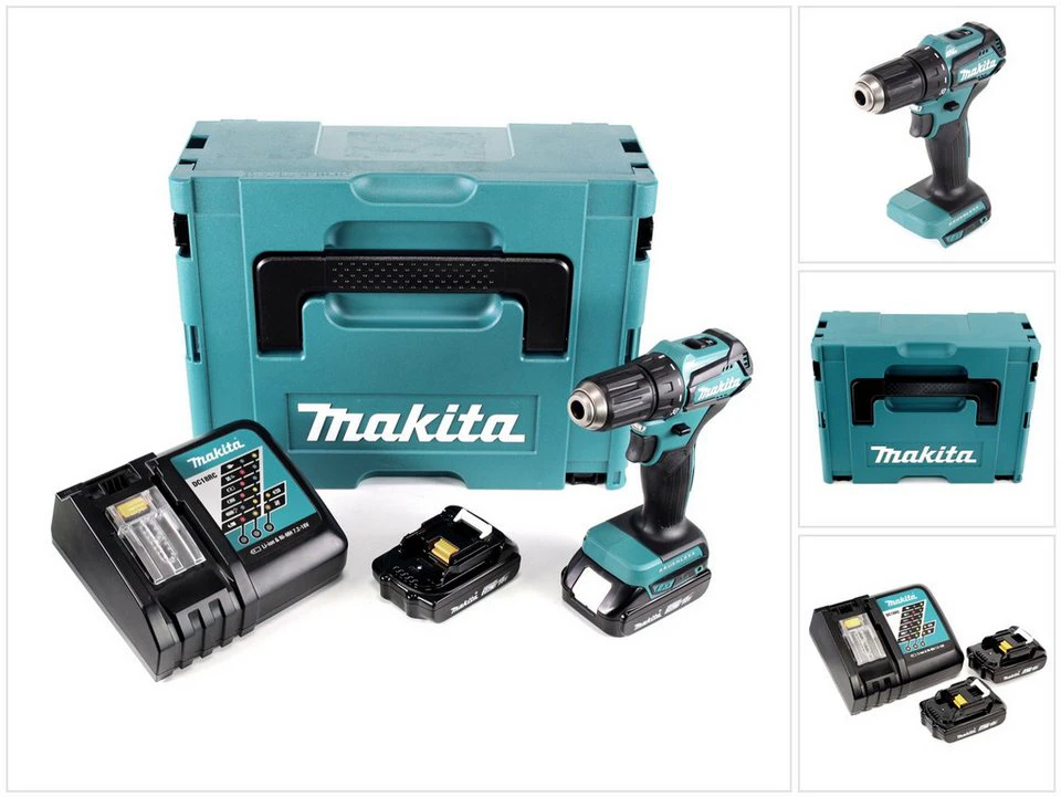 Makita Akku-Bohrschrauber DDF 483 18 V 40 Nm Brushless 2x Akku 2,0 Ah