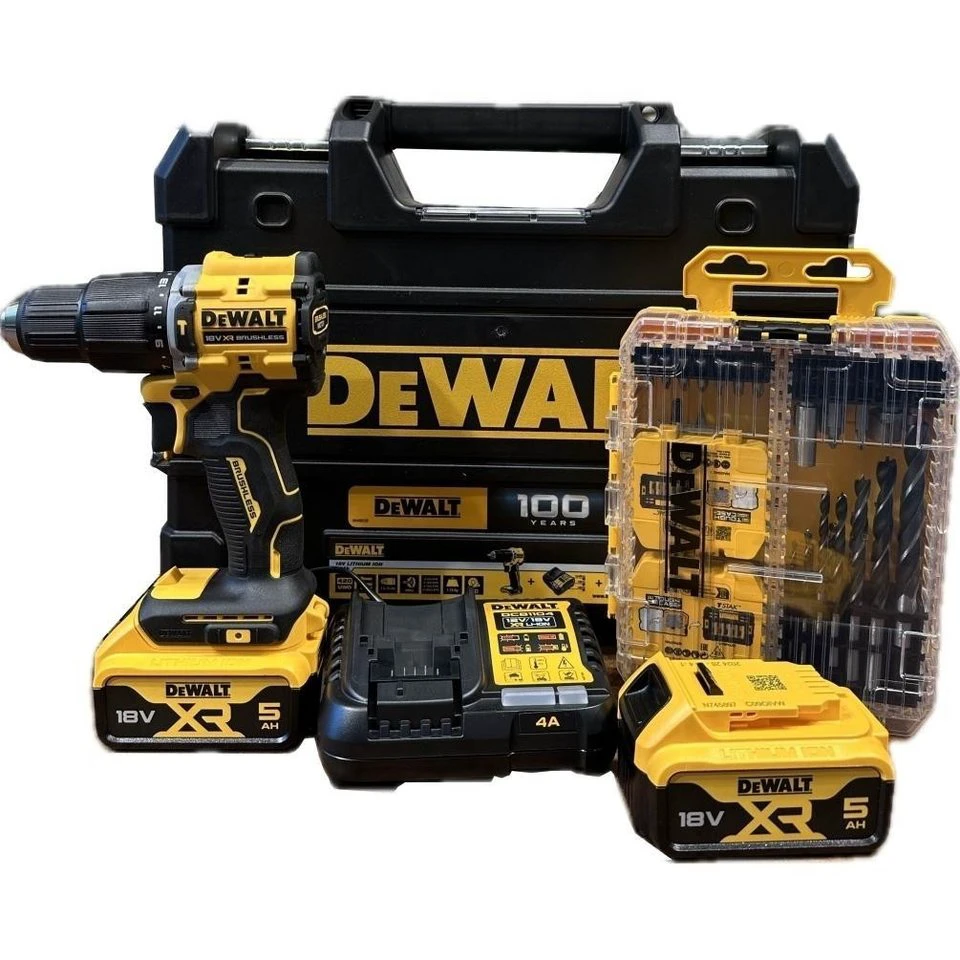 DeWalt Akku-Schlagbohrschrauber DCD100YP2T-QW 18 V 16,4 cm 2-Gang-Vollmetallgetriebe