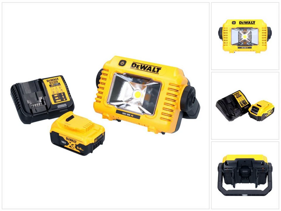 DeWalt Akku LED Arbeitsstrahler DCL 077 12 V 18 V 2000 lm IP54 mit 1x Akku