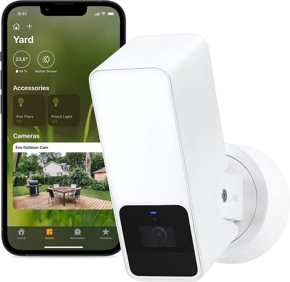 EVE Outdoor Cam Überwachungskamera weiß WLAN HomeKit
