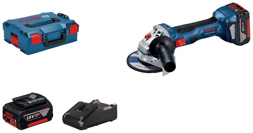 Bosch Professional Akku-Winkelschleifer GWS 18V-7 Professional mit 2 Akkus und Ladegerät