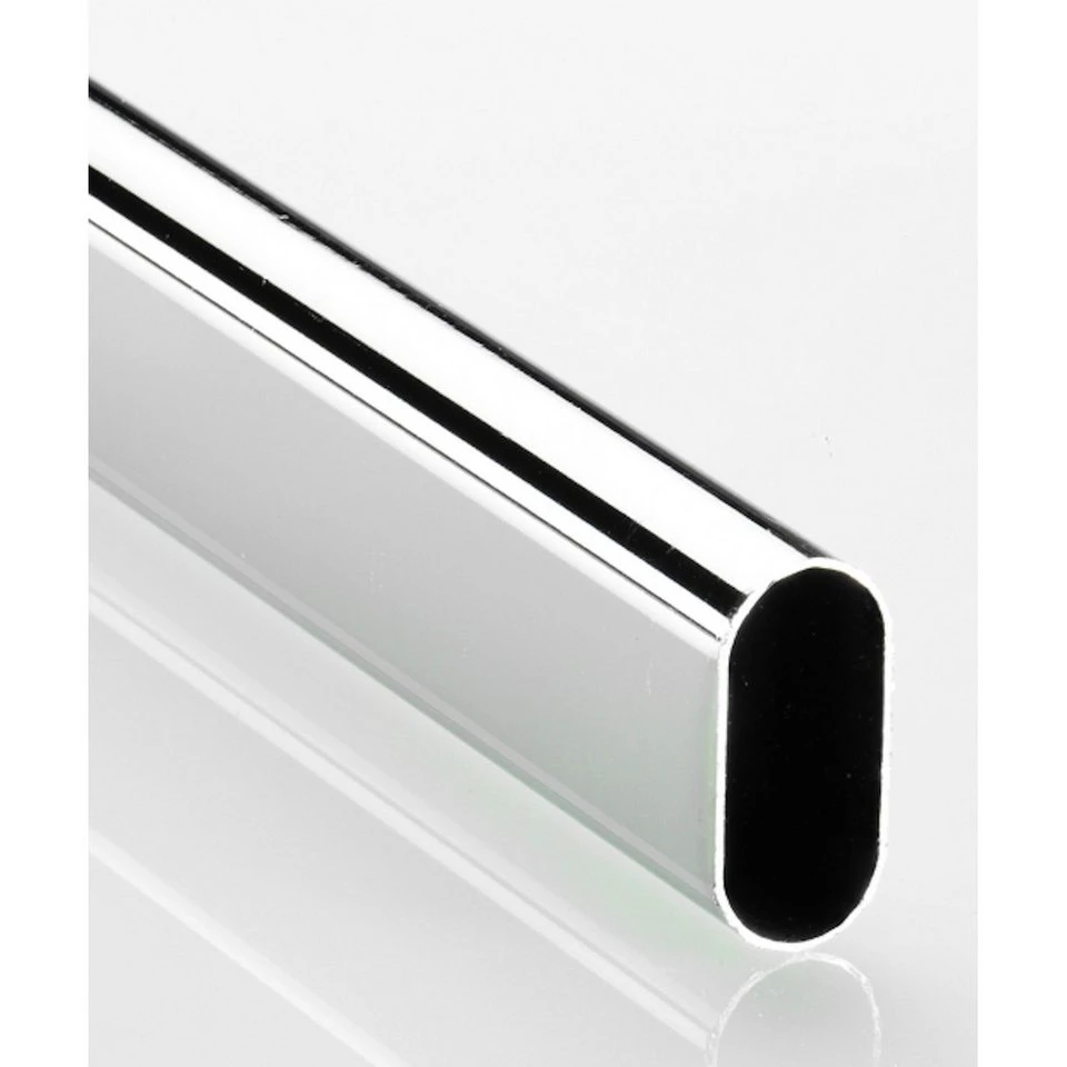 Hettich Schrankrohr oval 30x15 mm verchromt Hochglanz 5000 mm