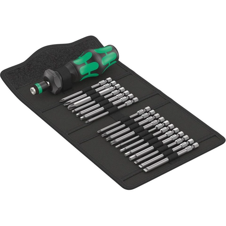 Wera Bit-Set Kraftform 05057483001 mit Bithalter-Schraubendreher und Drehmoment-Adapter