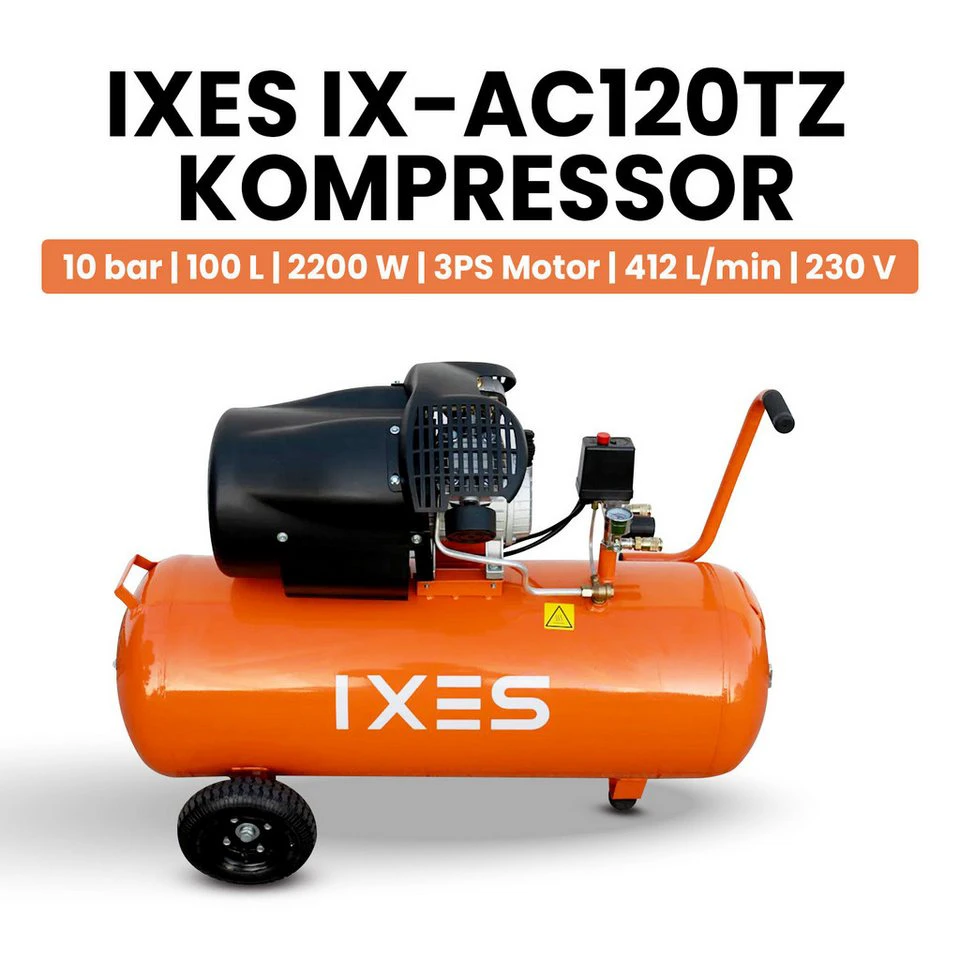 Scheppach IXES IX-AC120TZ Kompressor 100 L 10 bar 412 L/min 2200 W 3 PS