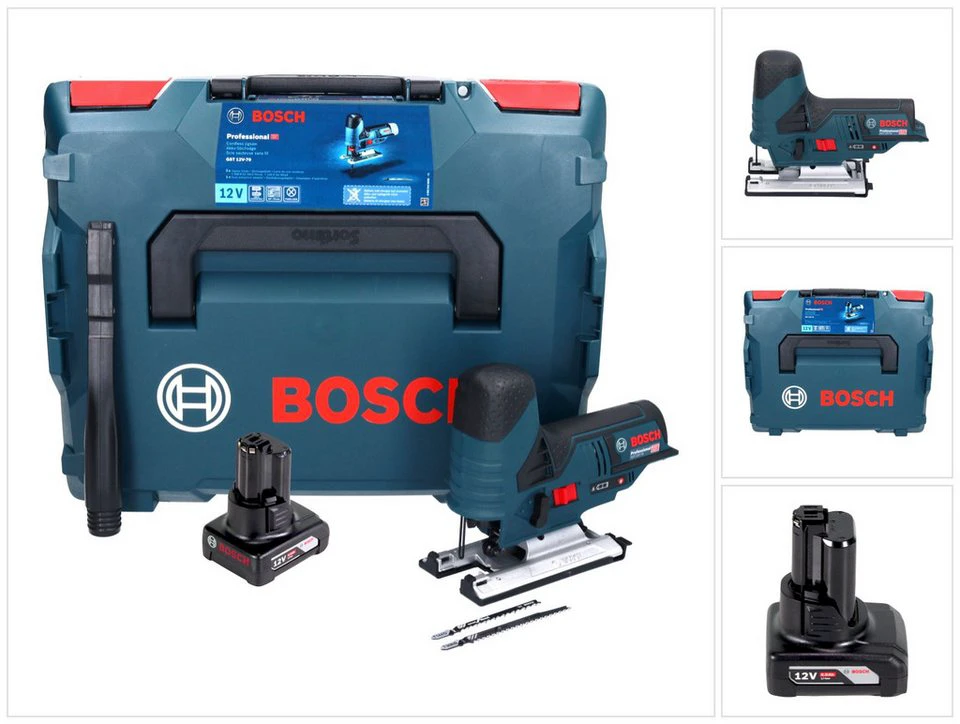 Bosch Professional GST 12V-70 Professional Akku-Stichsäge 12 V mit Akku 6,0 Ah L-Boxx