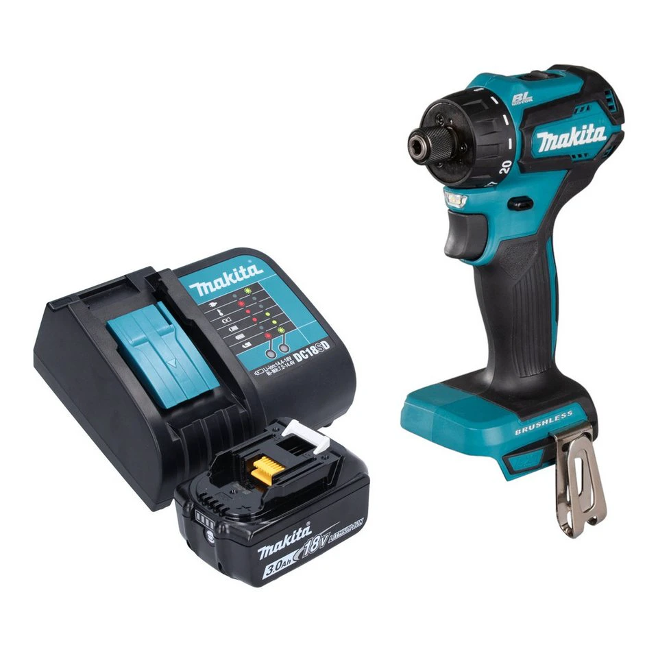 Makita Akku-Bohrschrauber DDF 083 18 V 40 Nm 1/4 Zoll 1x Akku 3,0 Ah Ladegerät
