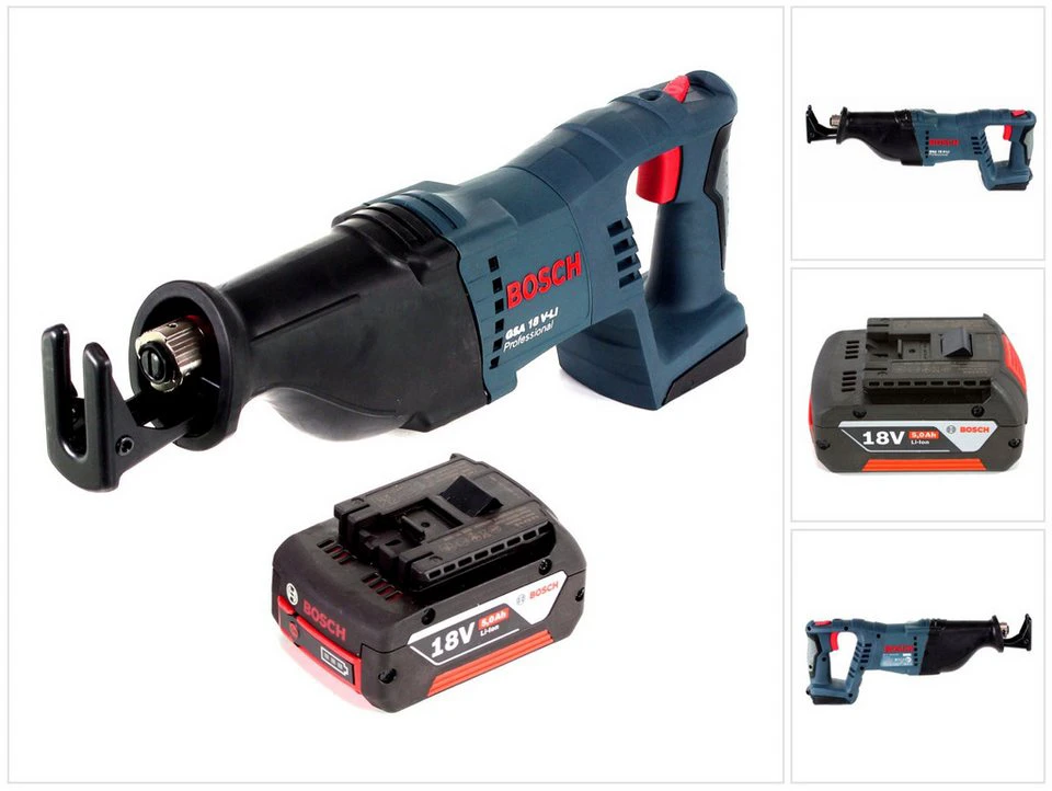 Bosch Professional Reciprosäge GSA 18 V-Li Akku Säbelsäge 18 V 5,0 Ah ohne Ladegerät