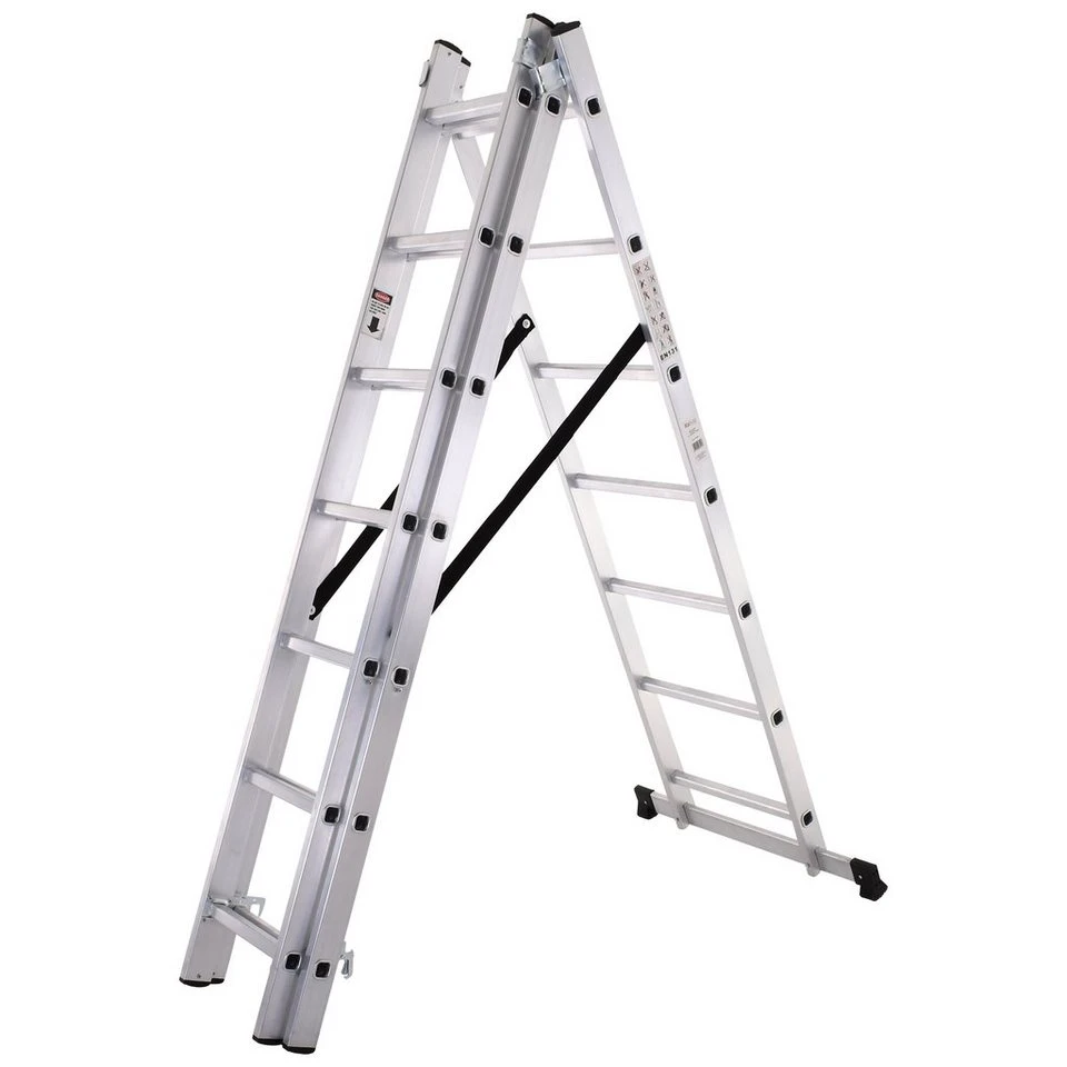 Raburg Alu-Multi-Leiter UP XL 3 x 7 Sprossen Anlegeleiter Bockleiter Aluminium TÜV/GS geprüft