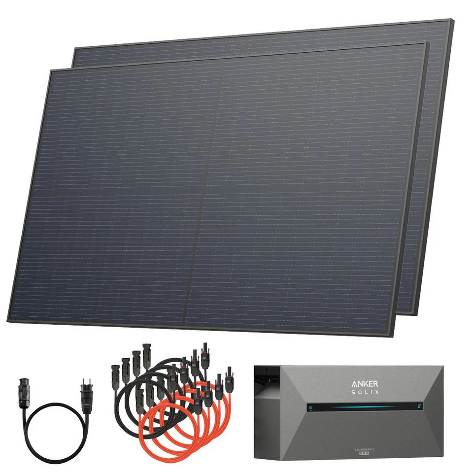 Solarway Balkonkraftwerk All in One 880Wp 800W Anker SOLIX Solarbank 2 E1600 Pro 1,6 kWh