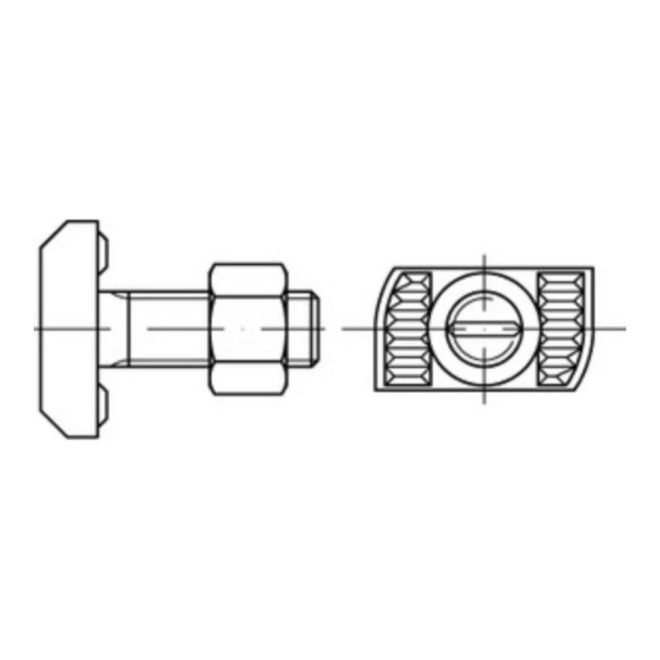 Reyher Hammerkopf-/Halfen-Schrauben mit Sechskantmutter M 16 x 100 galvanisch verzinkt 8.8