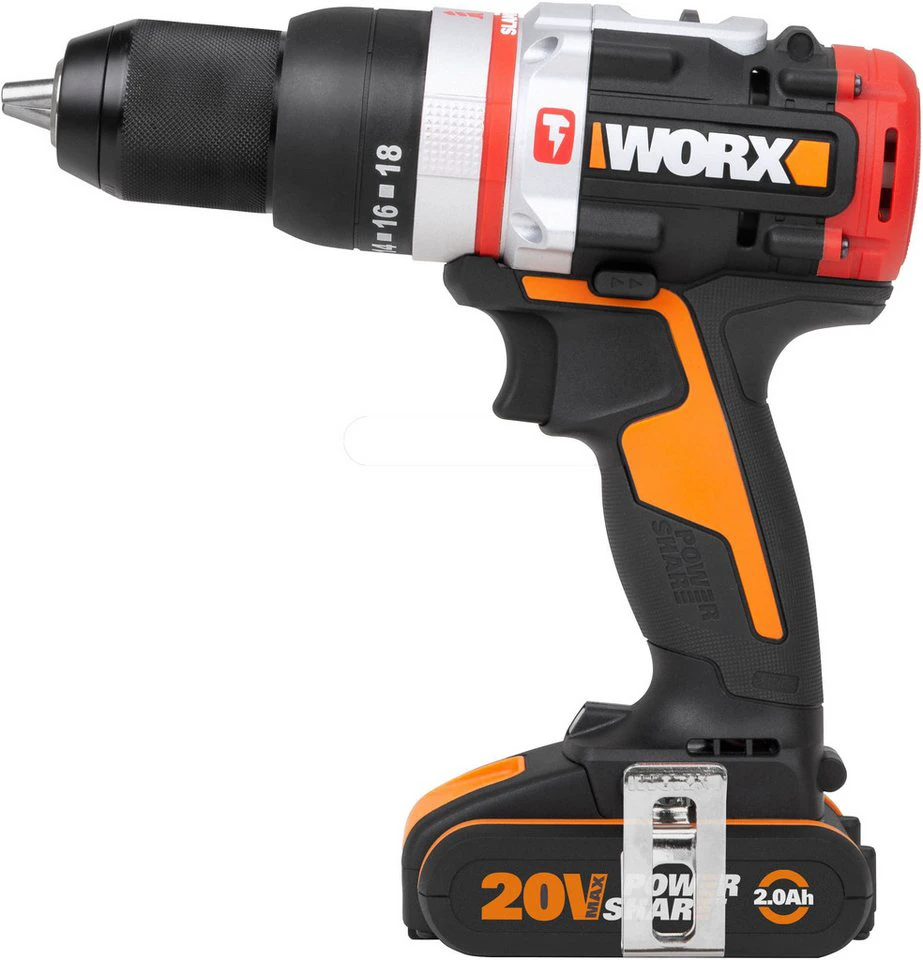 Worx WX354 Akku-Schlagbohrhammer 20V bürstenlos 60 Nm 2 Akkus Ladegerät