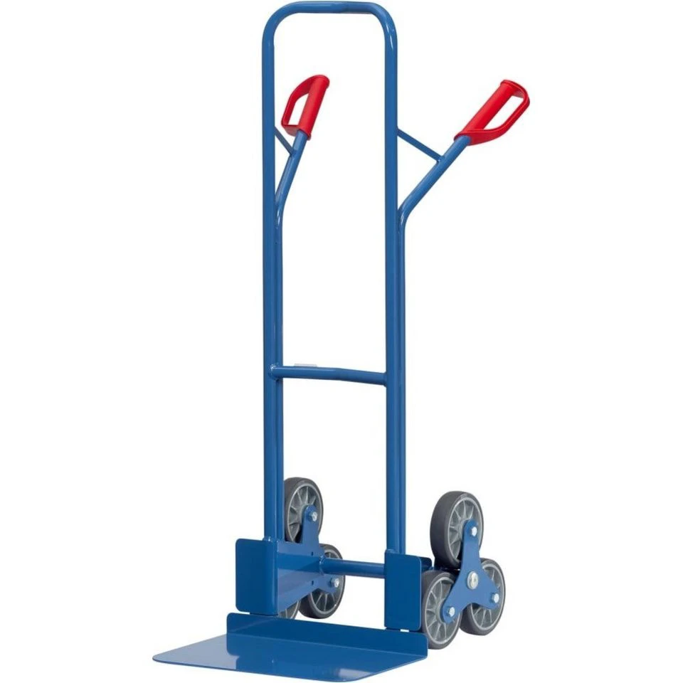 FETRA Transportkarren Stahlrohr Treppenkarren RAL 5007 2 dreiarmige Radsterne