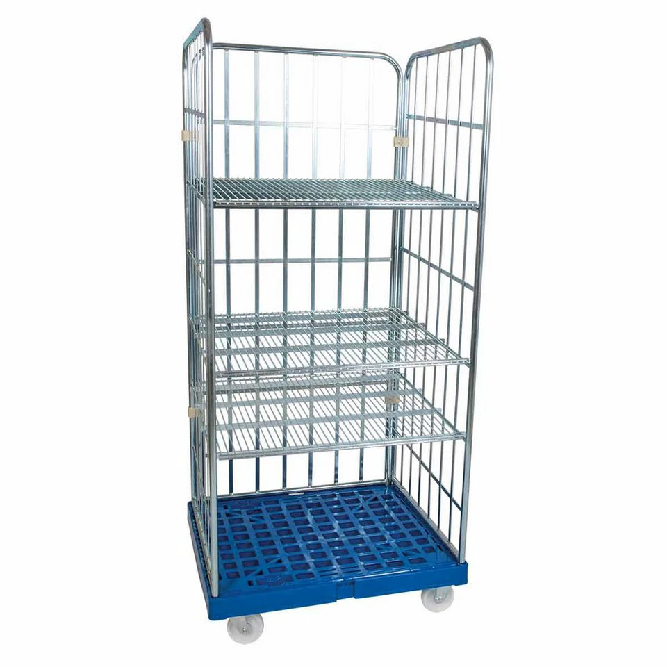 OSWALD Transportgeräte Rollregal Transportwagen 3-seitig 3 Böden 20° 815 x 724 x 1.790 mm 500 kg
