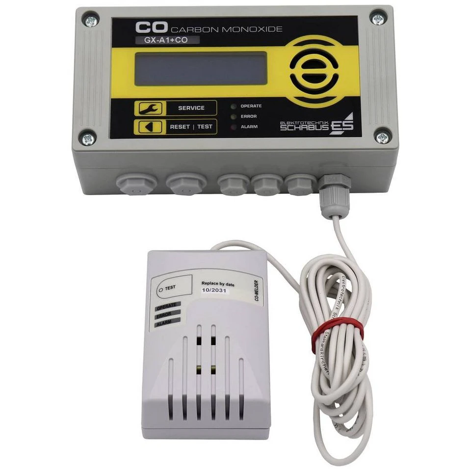 Elektrotechnik Schabus GAS ALARM SET 300266 Kohlenmonoxid Gasmelder externer Sensor