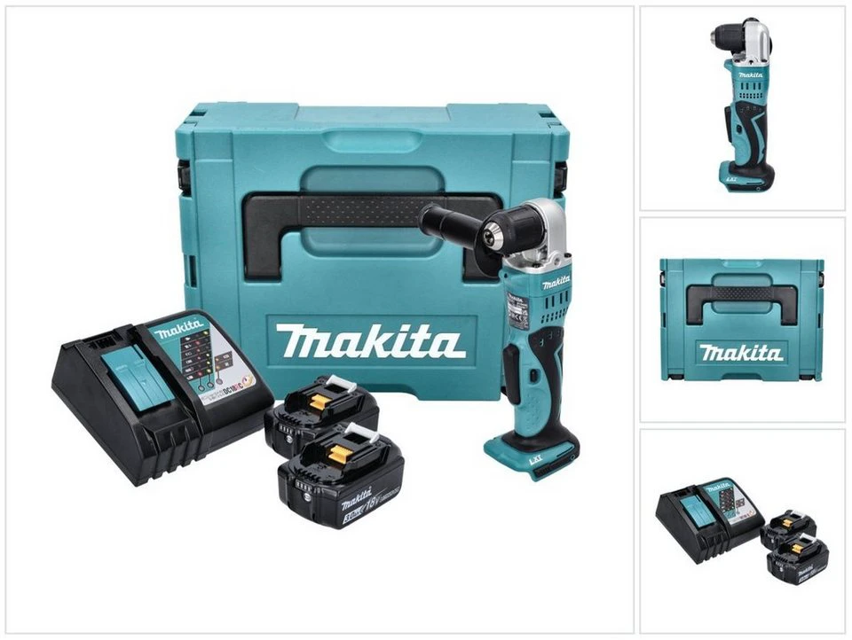 Makita Akku-Winkelbohrmaschine DDA 351 18 V 13,5 Nm 2x Akku 3,0 Ah