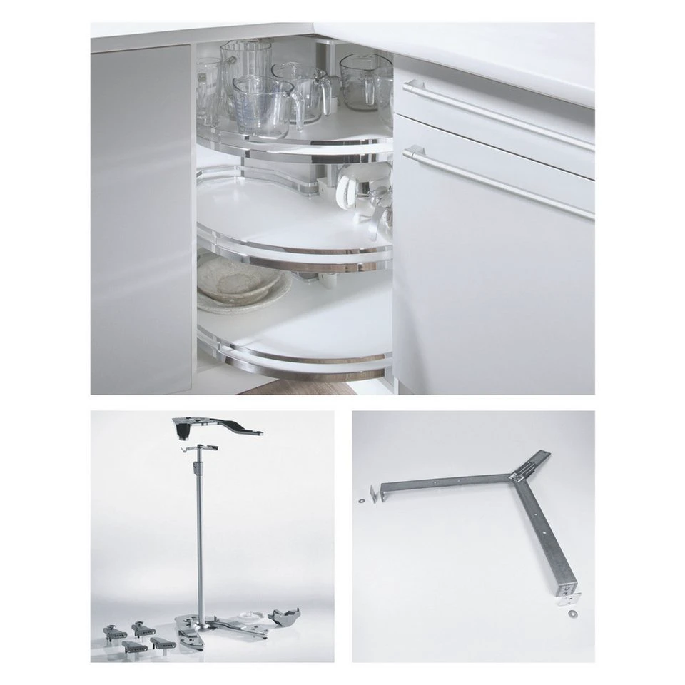Hettich Möbelbeschlag Eckschrank-Drehbeschlag Revo 90° 800x800 + 900x900 mm ohne Böden