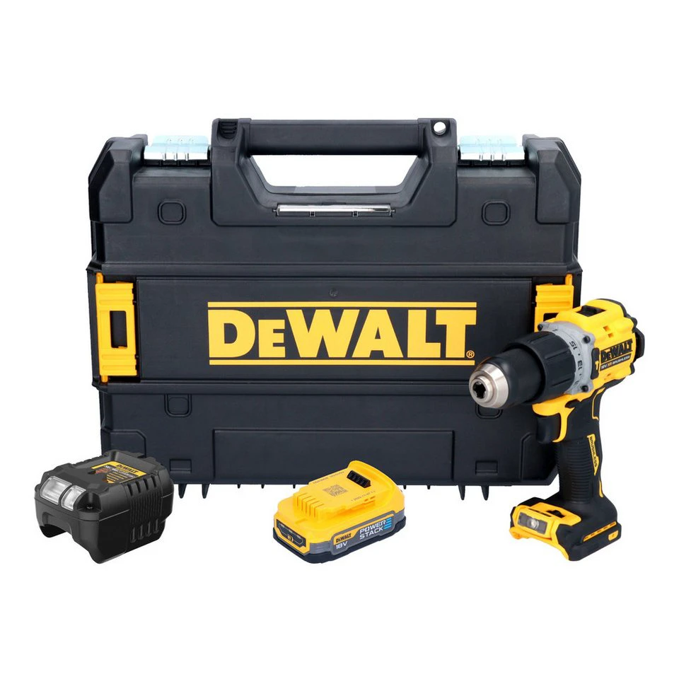 DeWalt Schlagbohrmaschine DCD 805 E1T 18 V 90 Nm Powerstack Akku 1,7 Ah Ladegerät TSTAK