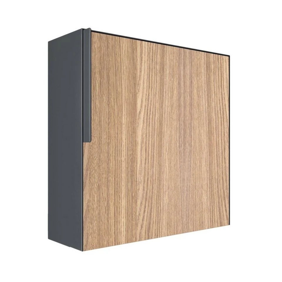 Bravios Briefkasten Porto Wandbriefkasten Anthrazit Holzdekor-Front