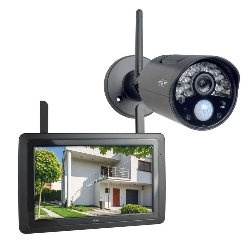 ELRO Smart Home Kamera CZ30RIPS Überwachungskamera Set 7" Bildschirm App
