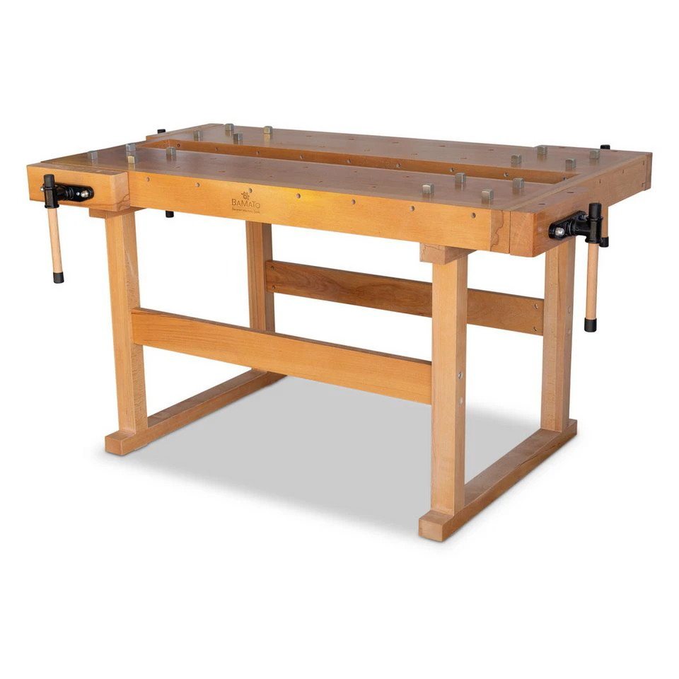 BAMATO Hobelbank WORK-1750 1-tlg. 4 Spannzangen 16 Bankhaken Massivholz Buchenholz