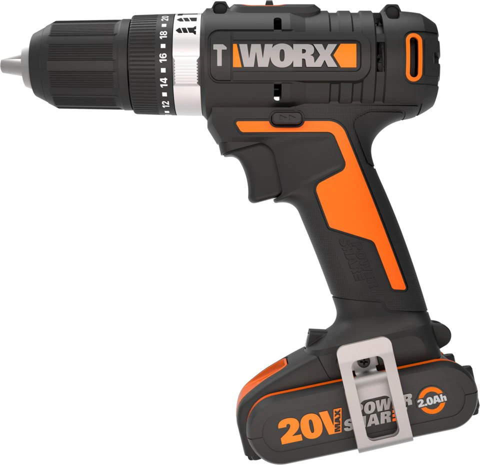 Worx Akku-Schlagbohrschrauber WX370 max. 1600 U/min 2-Gang-Getriebe 2 Akkus Ladegerät