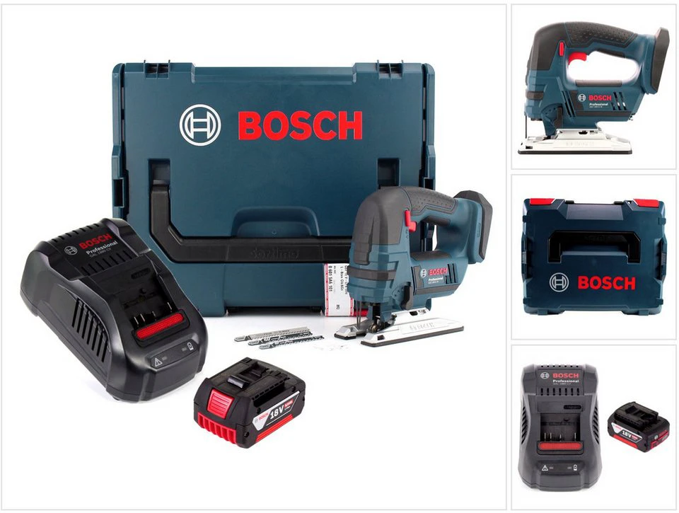 Bosch Professional Akku-Stichsäge GST 18 V-LI B 18 V mit Akku 5,0 Ah Ladegerät L-Boxx